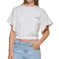 DKNY Women's Cropped Flutter Sleeve T-Shirt Brown Size Medium
