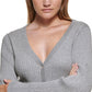 DKNY Women's Cropped Fitted Cardigan Gray Size X-Small