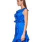 DKNY Women's Ruffled Faux Wrap Dress Blue Size 8
