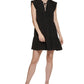 DKNY Women's Tie Neck Tiered Dress Black Size X-Small
