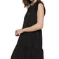 DKNY Women's Tie Neck Tiered Dress Black Size X-Small