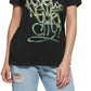 DKNY Women's Graffiti Logo T-Shirt Black Size Large