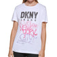DKNY Women's Graffiti Logo T Shirt White Size Small