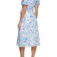 DKNY Women's Balloon Sleeve Faux Wrap Dress White Size 2Petite