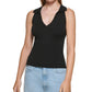 DKNY Women's Polo Tank Sweater Black Size Medium