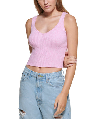 DKNY Women's Cropped Tank Pink Size X-Large