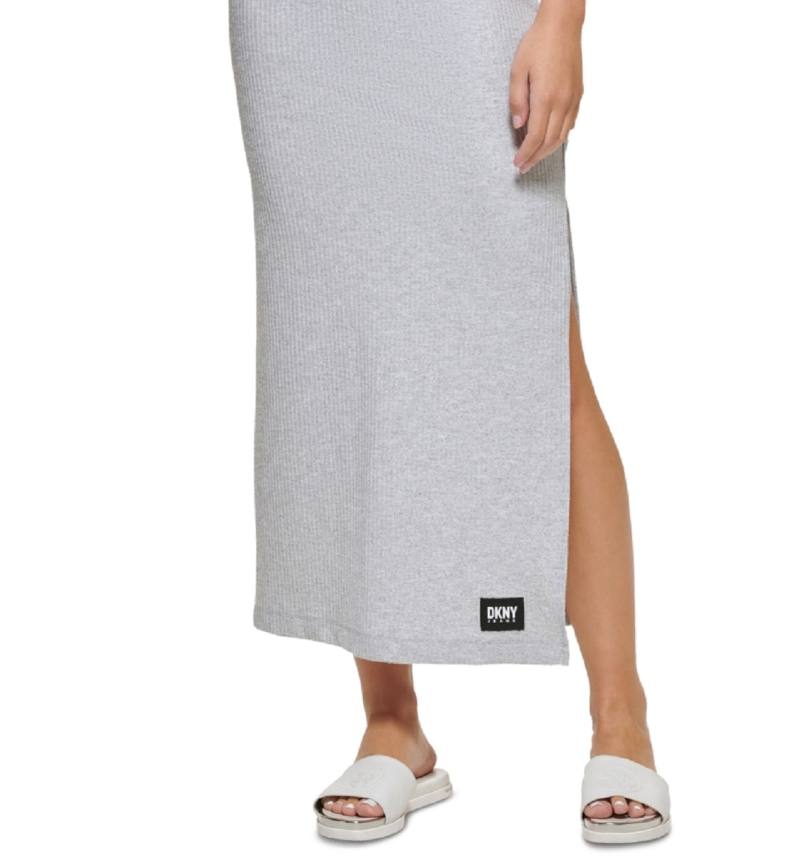 DKNY Women's Sleeveless Mock Neck Dress Gray Size X-Large