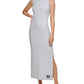 DKNY Women's Sleeveless Mock Neck Dress Gray Size X-Large