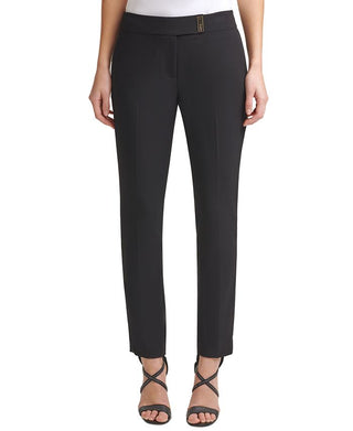 DKNY Women's Straight Leg Pants Black Size 8 Petite