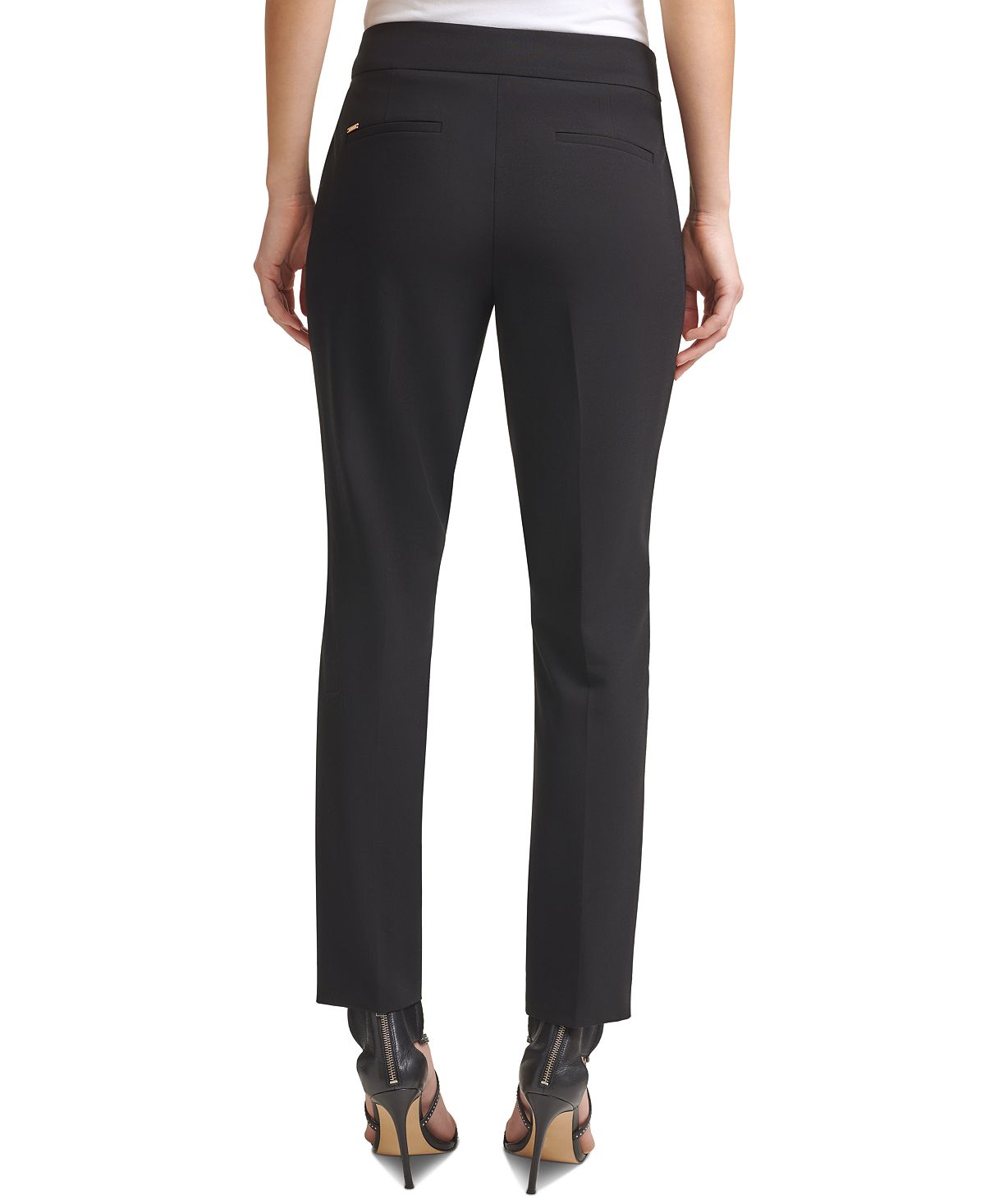 DKNY Women's Straight Leg Pants Black Size 8 Petite