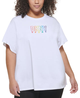 DKNY Women's Pride Logo T-Shirt White Size 3X