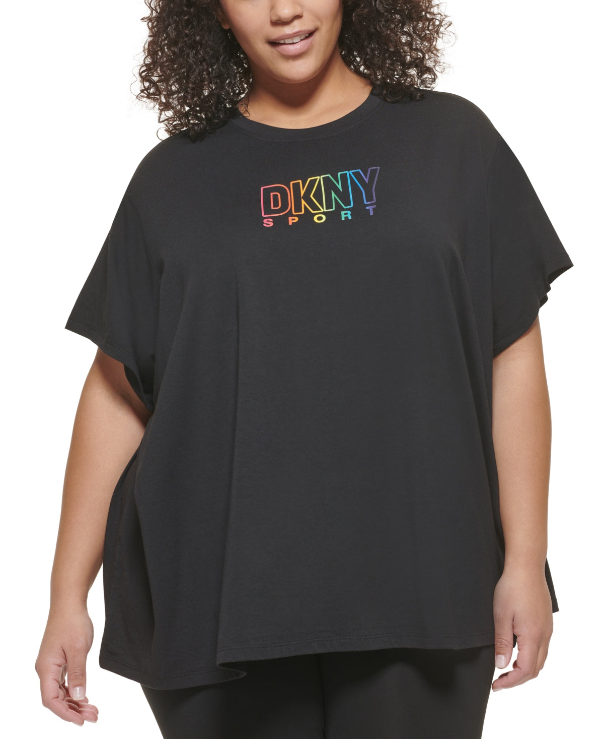 DKNY Women's Pride Logo T-Shirt Black Size 1X
