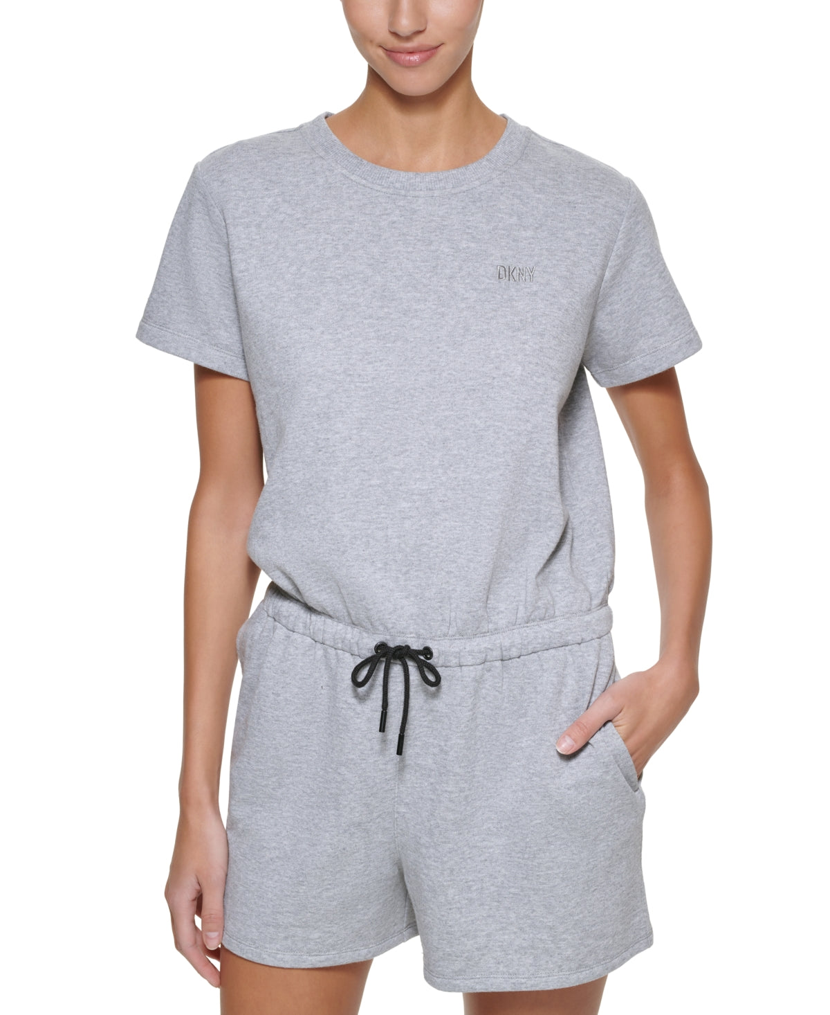 DKNY Women's Crewneck Romper Gray Size X-Large