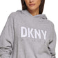 DKNY Women's Drawstring Hem Hoodie Gray Size X-Large