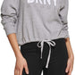DKNY Women's Drawstring Hem Hoodie Gray Size X-Large