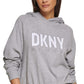 DKNY Women's Drawstring Hem Hoodie Gray
