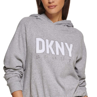 DKNY Women's Drawstring Hem Hoodie Gray