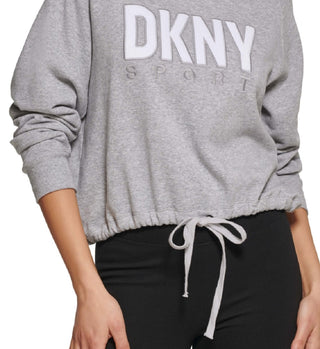 DKNY Women's Drawstring Hem Hoodie Gray