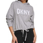 DKNY Women's Drawstring Hem Hoodie Gray