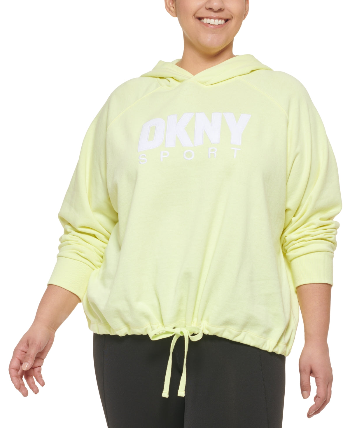DKNY Women's Logo Hoodie Yellow Size 3X