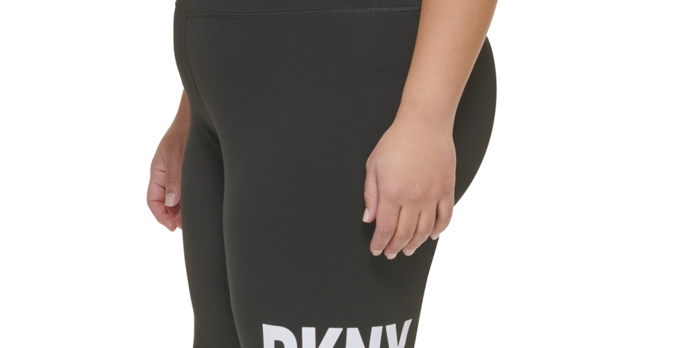 DKNY Women's Logo Fitness Bike Short Black Size 1X