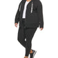 DKNY Women's Sport Plus Logo Drawstring French Terry Hoodie Black Size 3X