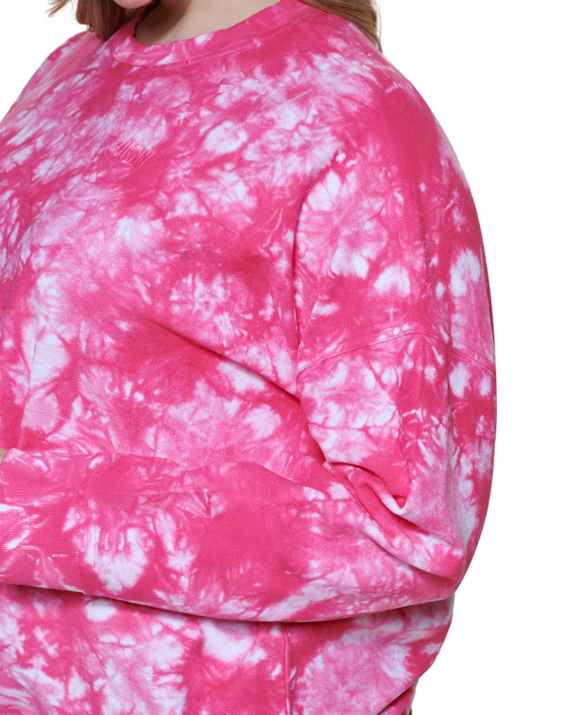 DKNY Women's Plus Terry Pullover Sweatshirt Pink Size 3X