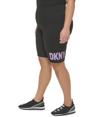 DKNY Women's Plus Logo Biker Shorts Purple Size 2X