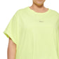 DKNY Women's Sport Plus Knot Front Metallic Logo T-Shirt Yellow Size 1X