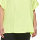 DKNY Women's Sport Plus Knot Front Metallic Logo T-Shirt Yellow Size 1X