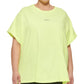 DKNY Women's Sport Plus Knot Front Metallic Logo T-Shirt Yellow Size 1X
