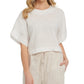 DKNY Women's Drop Shoulder Boxy Linen Top White Size Small