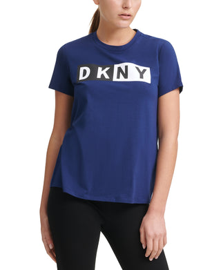 DKNY Women's Sport Logo T-Shirt Blue Size X-Large