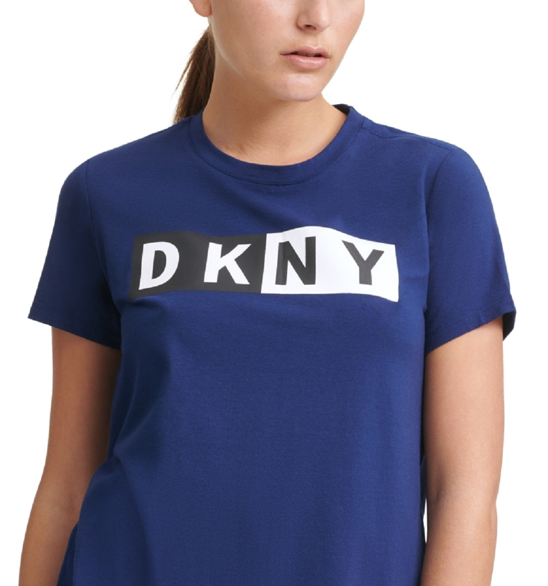 DKNY Women's Sport Logo T-Shirt Blue Size X-Large