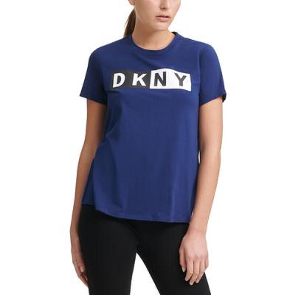 DKNY Women's Logo T-Shirt Blue Size Small