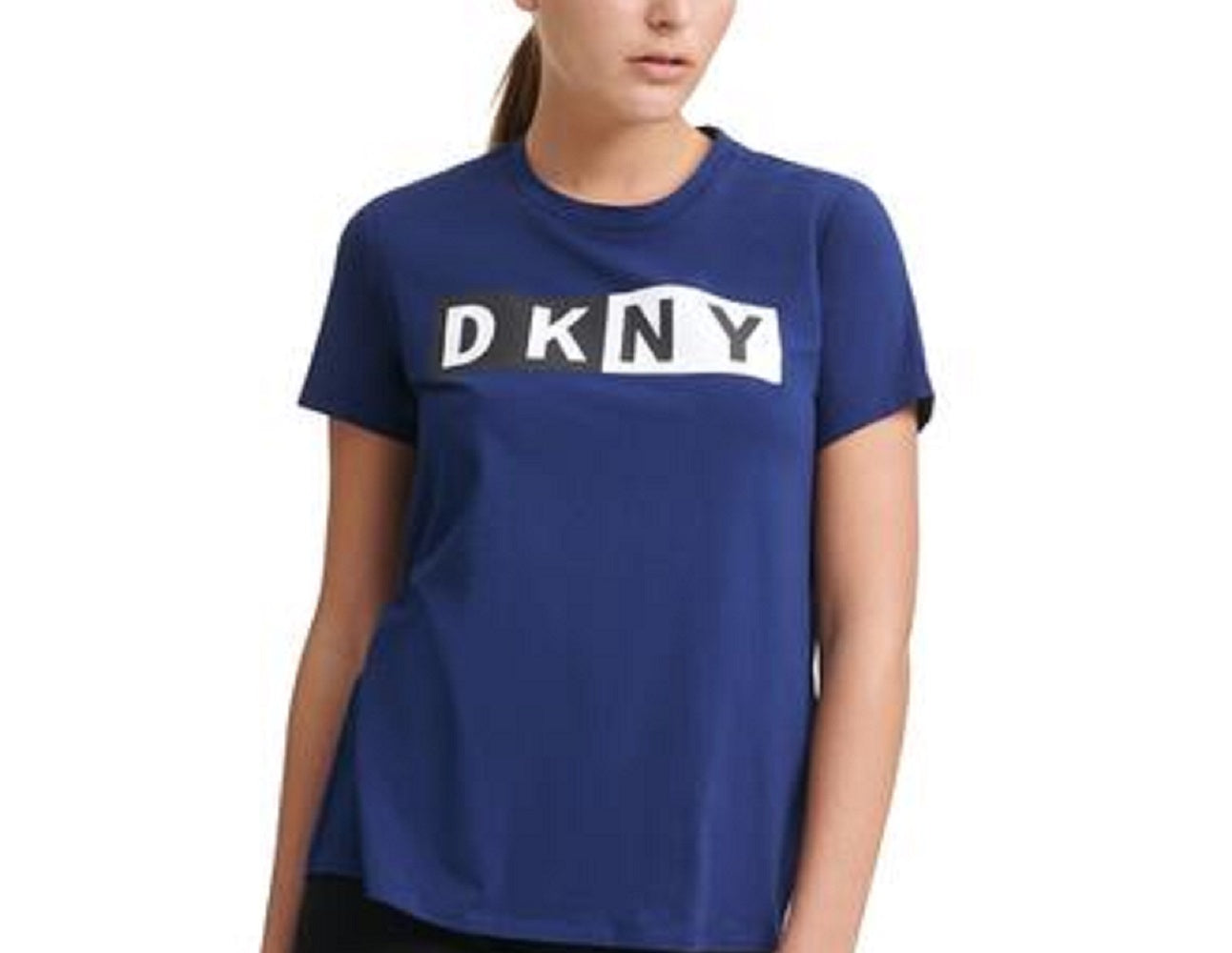 DKNY Women's Logo T-Shirt Blue Size Small