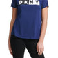 DKNY Women's Logo T-Shirt Blue Size Small