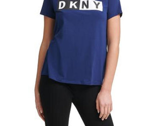 DKNY Women's Logo T-Shirt Blue Size Small