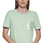 DKNY Women's Sequin Pocket T-Shirt Green Size Large