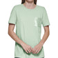 DKNY Women's Sequin Pocket T-Shirt Green Size Large