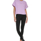 DKNY Women's Boxy Cropped T Shirt Purple Size Large