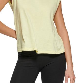 DKNY Women's Cotton Muscle Tank Top Yellow Size Large