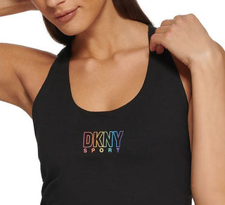 DKNY Women's Pride Logo Racerback Tank Top Black Size Small