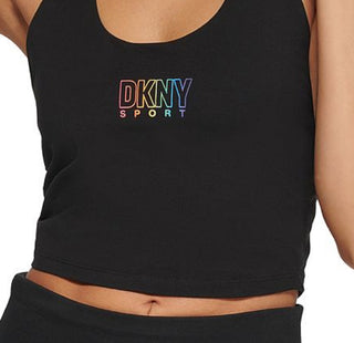 DKNY Women's Pride Logo Racerback Tank Top Black Size Small