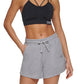 DKNY Women's Terry Cloth Relaxed Shorts Gray