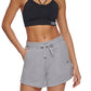 DKNY Women's Terry Cloth Relaxed Shorts Gray