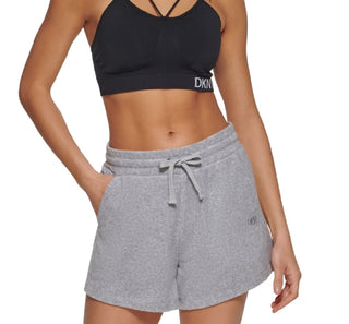 DKNY Women's Terry Cloth Relaxed Shorts Gray