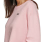 DKNY Women's Metallic Logo Cropped Sweatshirt Pink Size Medium