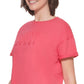 DKNY Women's Cotton Logo T-Shirt Pink Size Medium