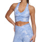 DKNY Women's Tie Dye Low Impact Sports Bra Blue Size Small